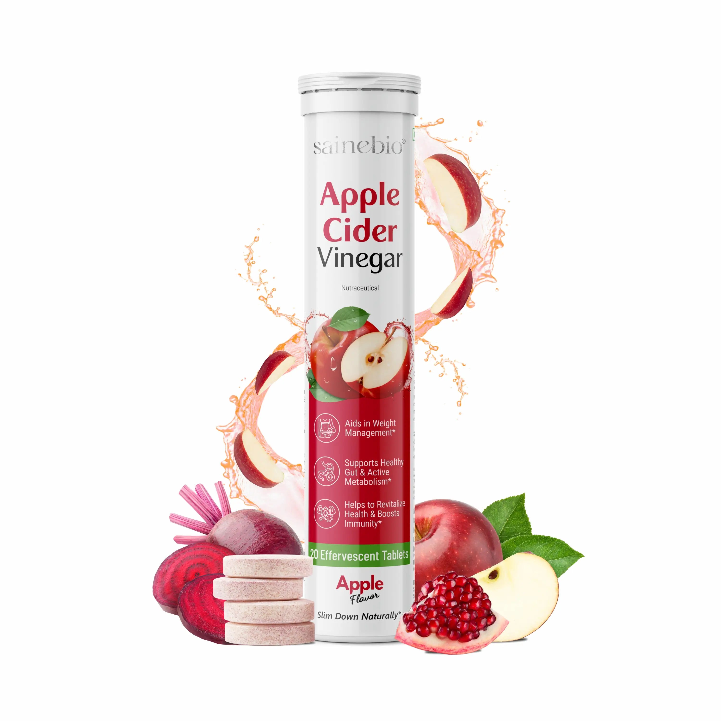 Sainebio Apple Cider Vinegar Effervescent Tablets