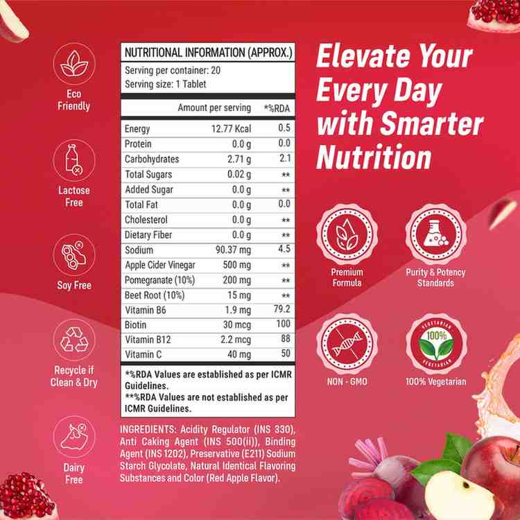Sainebio Apple Cider Vinegar Effervescent Tablets
