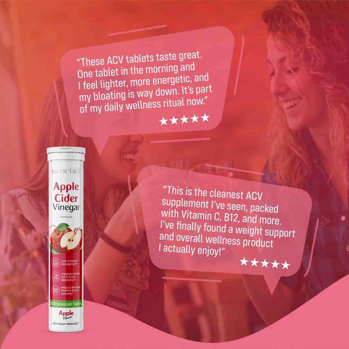 Sainebio Apple Cider Vinegar Effervescent Tablets