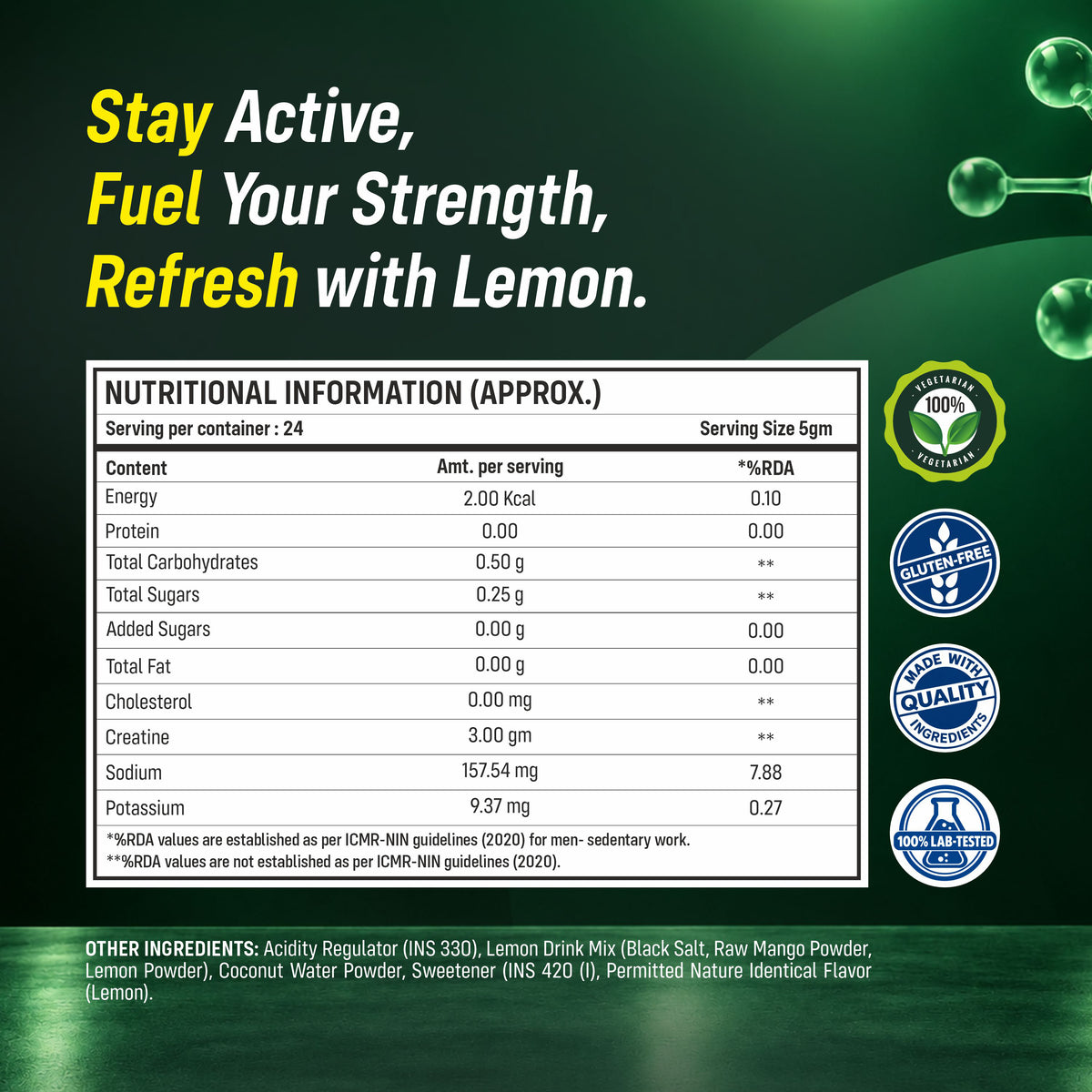 Sainebio Creatine Monohydrate Powder