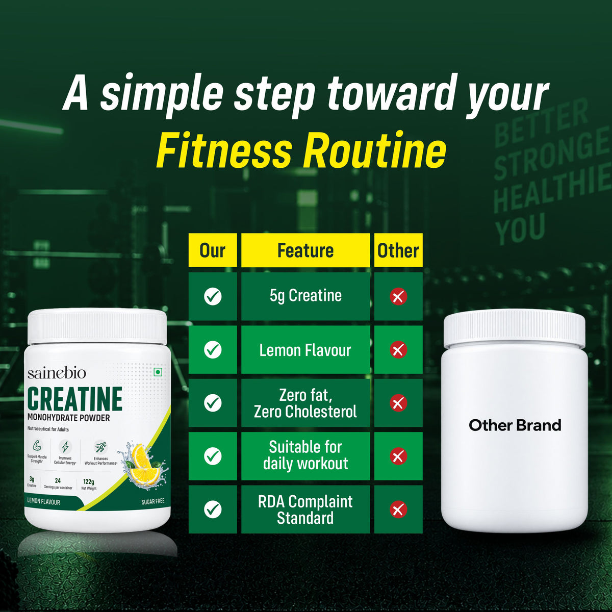 Sainebio Creatine Monohydrate Powder