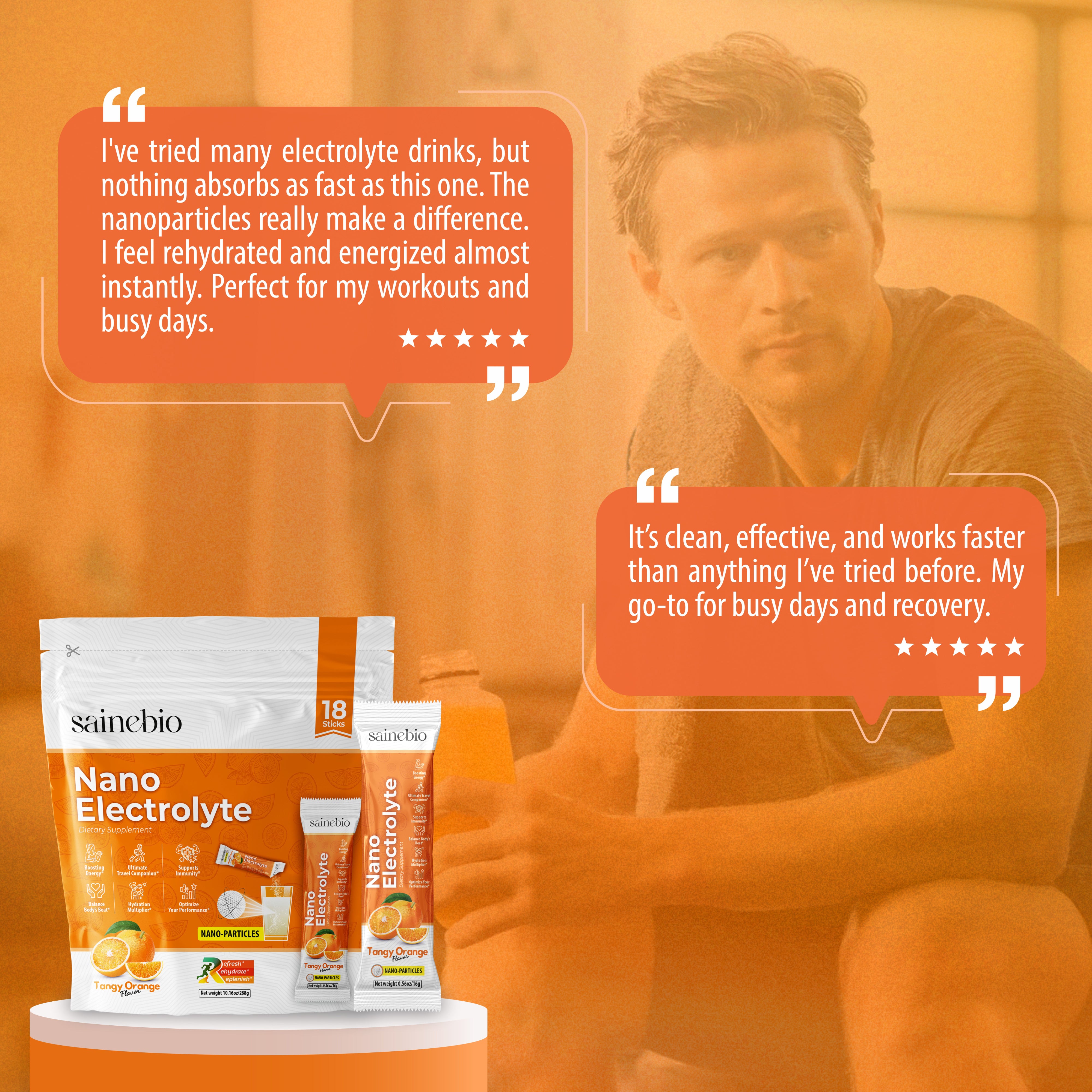 Sainebio Nano Electrolyte Powder Tangy Orange Flavour