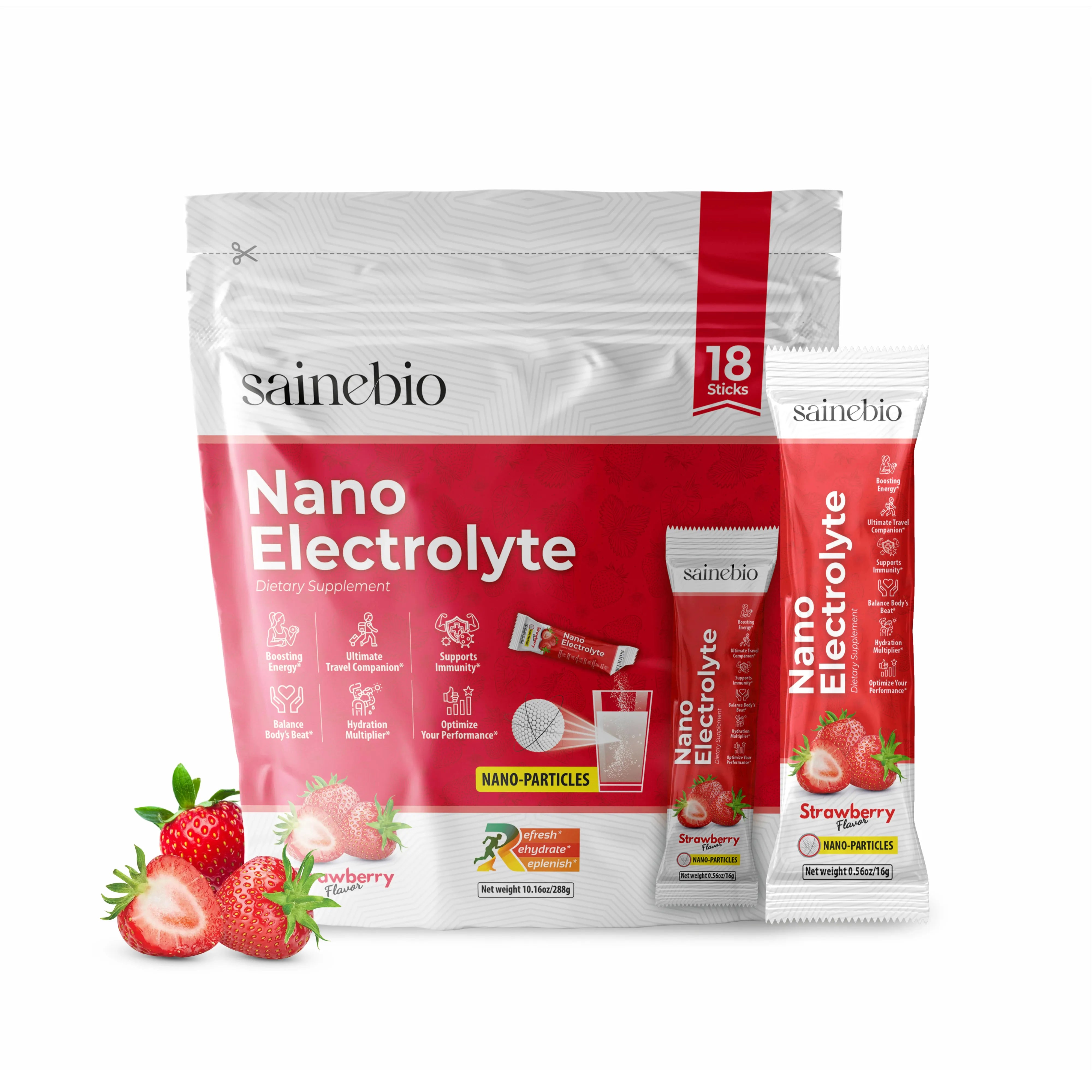Sainebio Nano Electrolyte Powder Strawberry Flavour