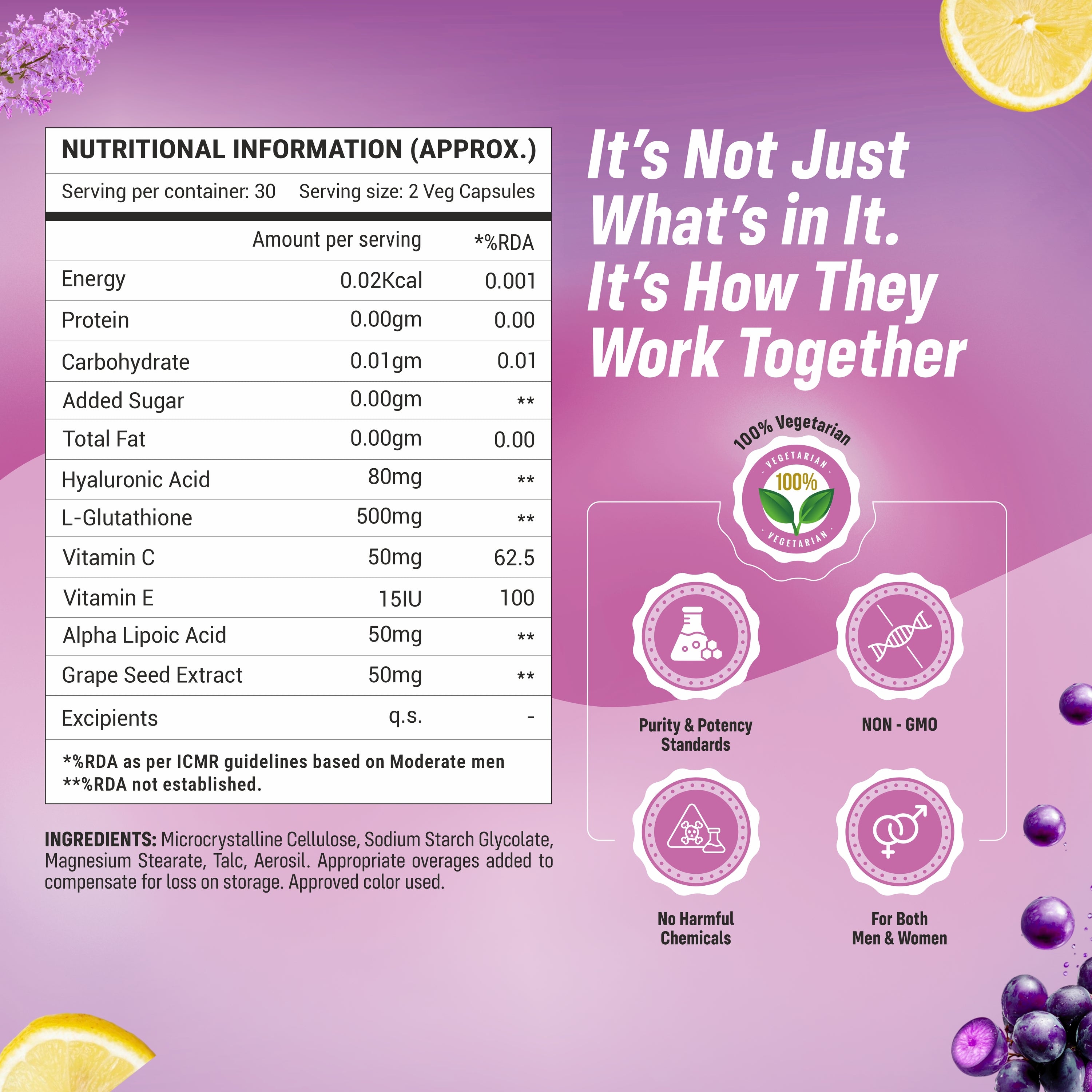 Sainebio L-Glutathione 500 mg – 60 Capsules