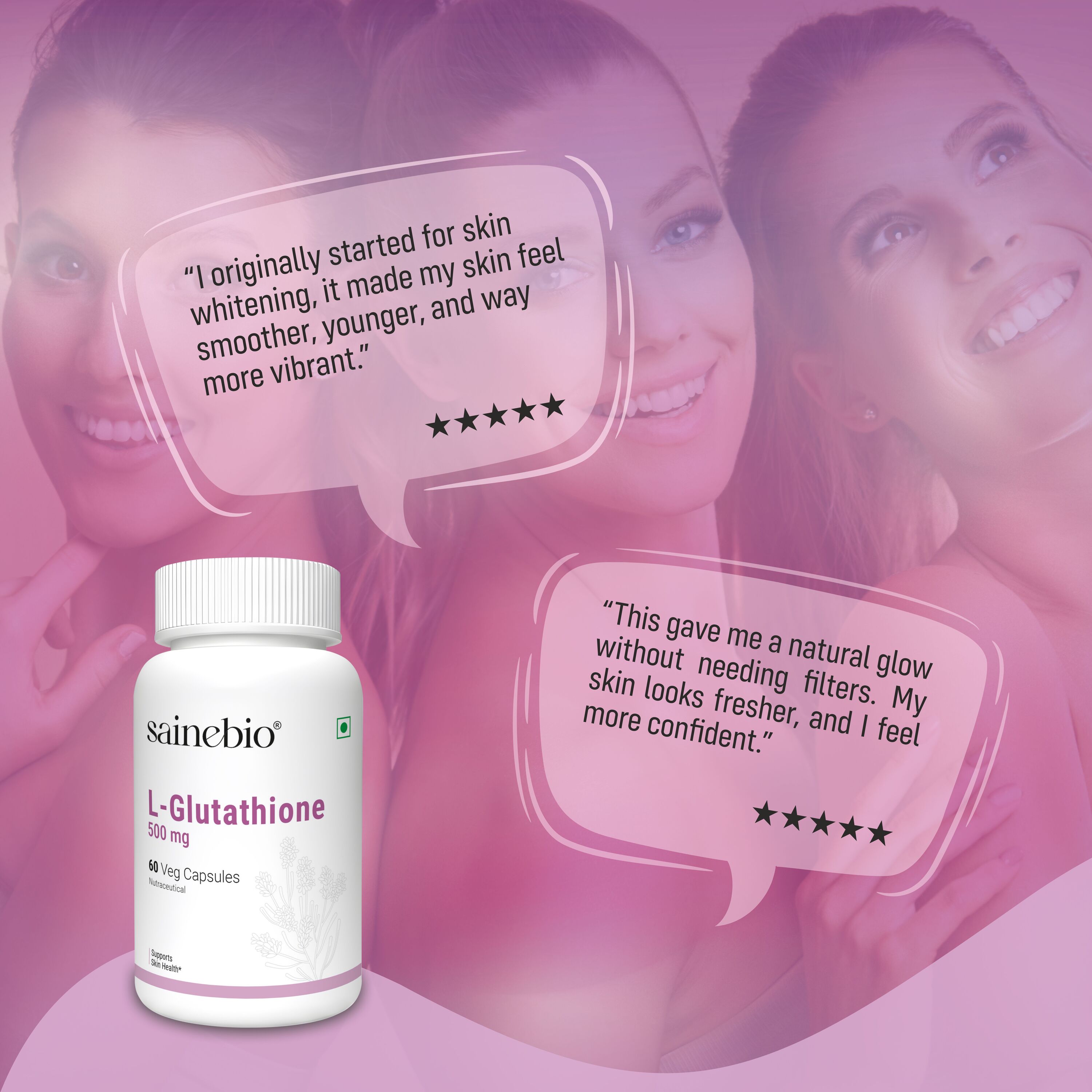 Sainebio L-Glutathione 500 mg – 60 Capsules