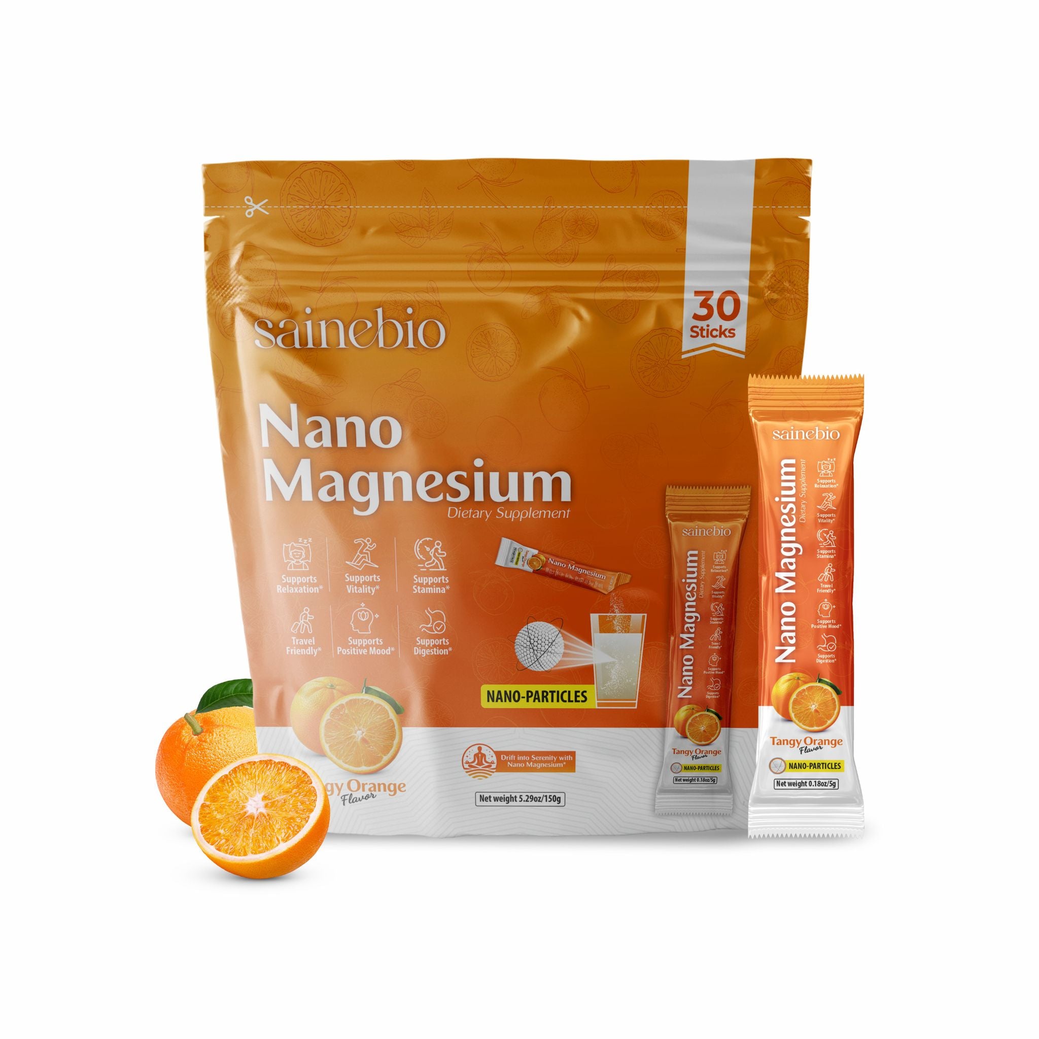 Sainebio Nano Magnesium Powder Tangy Orange Flavour