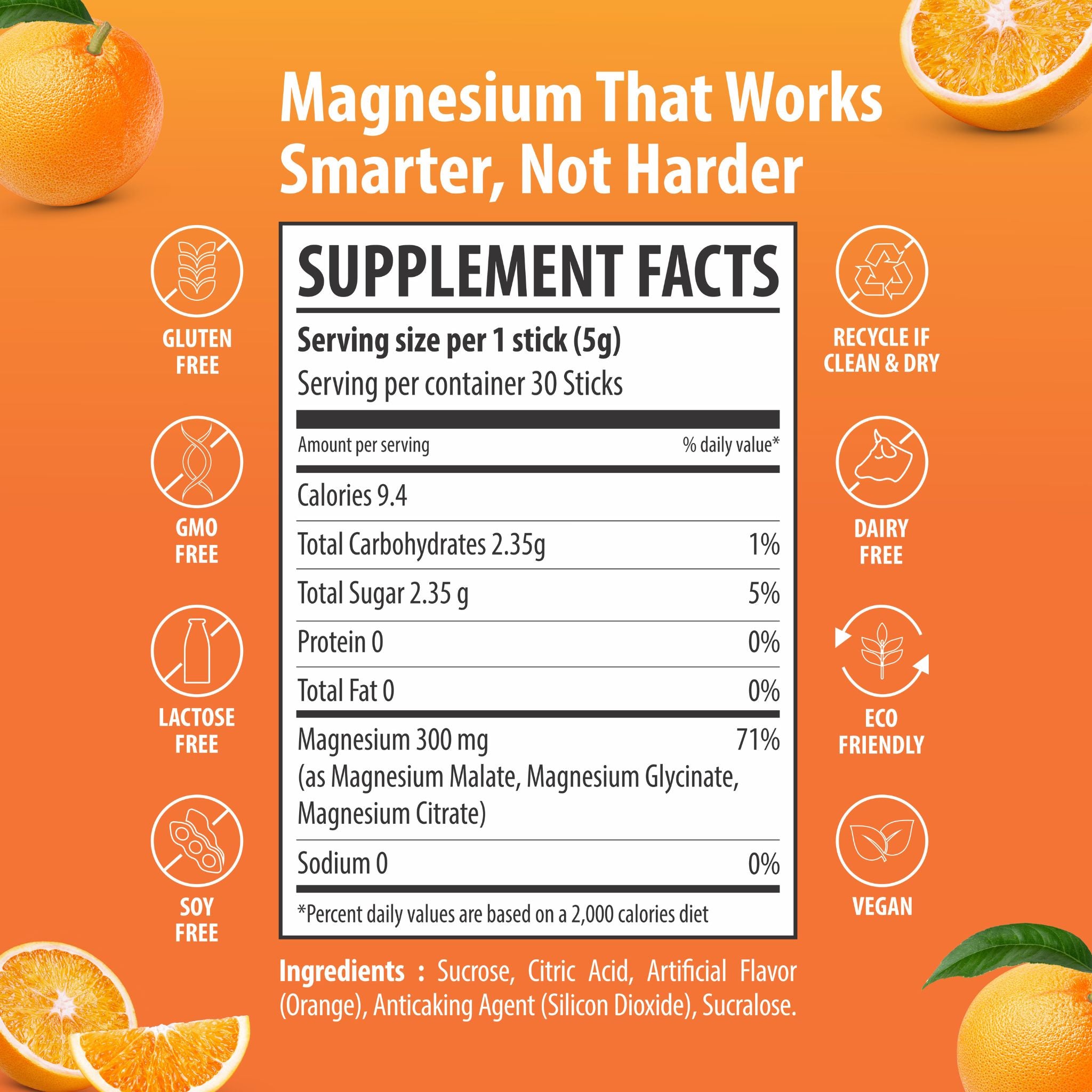Sainebio Nano Magnesium Powder Tangy Orange Flavour