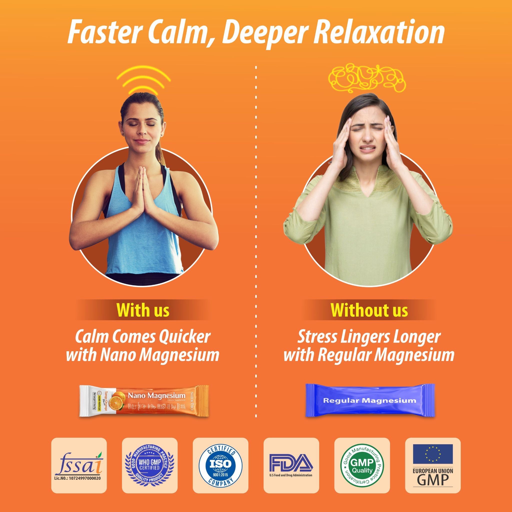 Sainebio Nano Magnesium Powder Tangy Orange Flavour