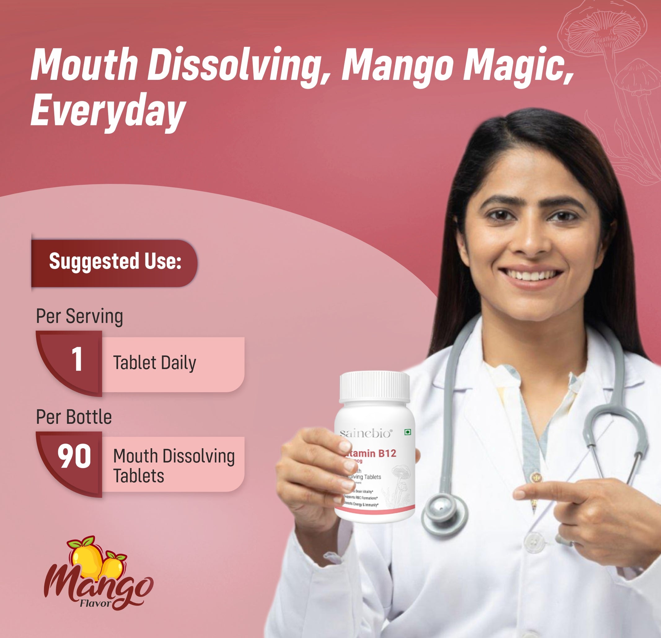 Sainebio Vitamin B12 1500 mcg Tablets – Energy & Nerve Support