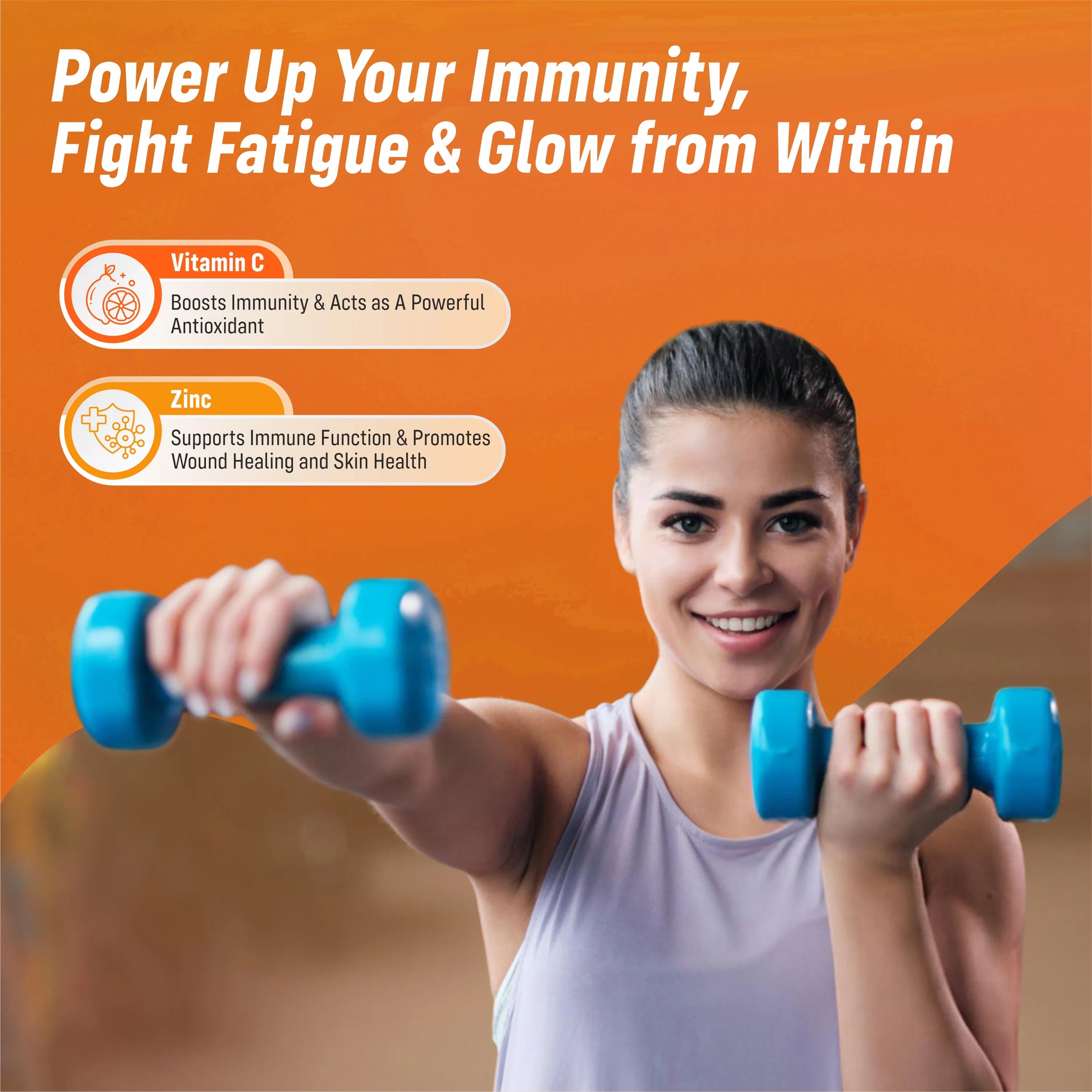Sainebio Vitamin C 1000mg & Zinc 10 mg Effervescent Tablets – Immune Support Supplement with Tangy Orange Flavor – Boost Immunity, Energy & Antioxidant Protection – 20 Effervescent Tablets - Pack Of 1