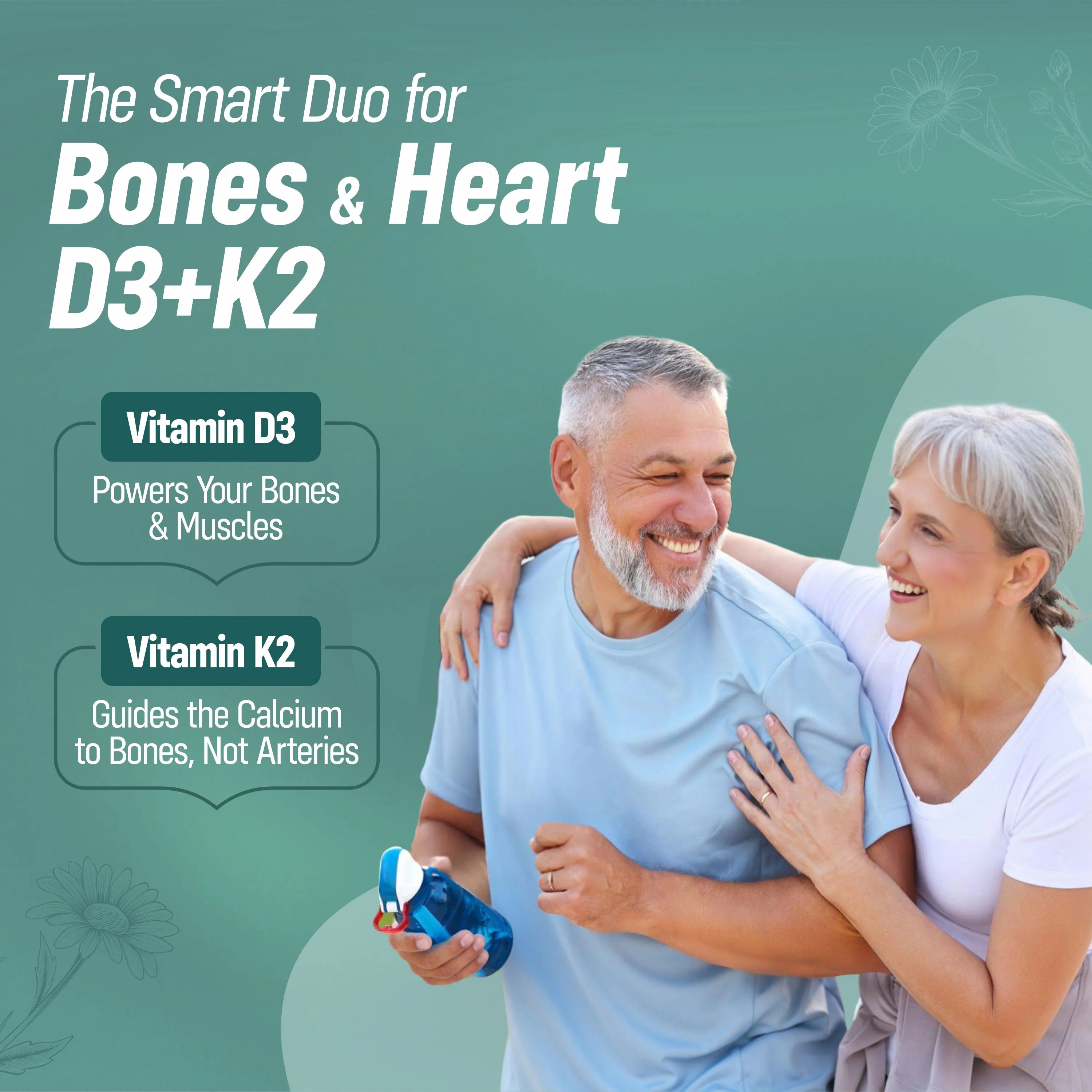 Sainebio Liposomal Vitamin D3 + K2 Softgels – 600 IU D3 & 55 mcg K2 – High Absorption Formula – Supports Bone, Heart & Immune Health – 125 mcg D3 + 100 mcg K2 Active Ingredients – 60 Softgel - Pack Of 1
