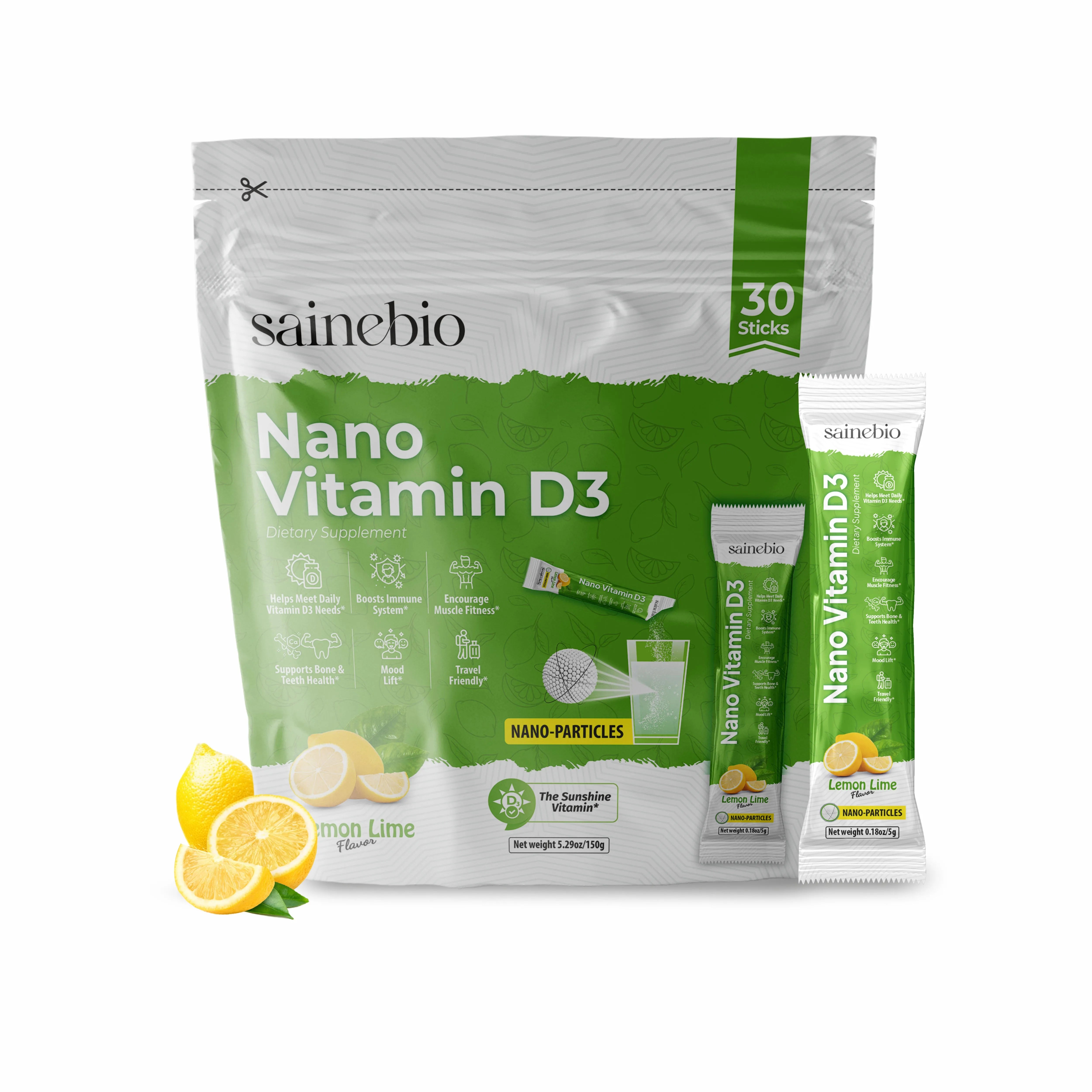 Sainebio Nano Vitamin D3 Powder Lemon Lime Flavour