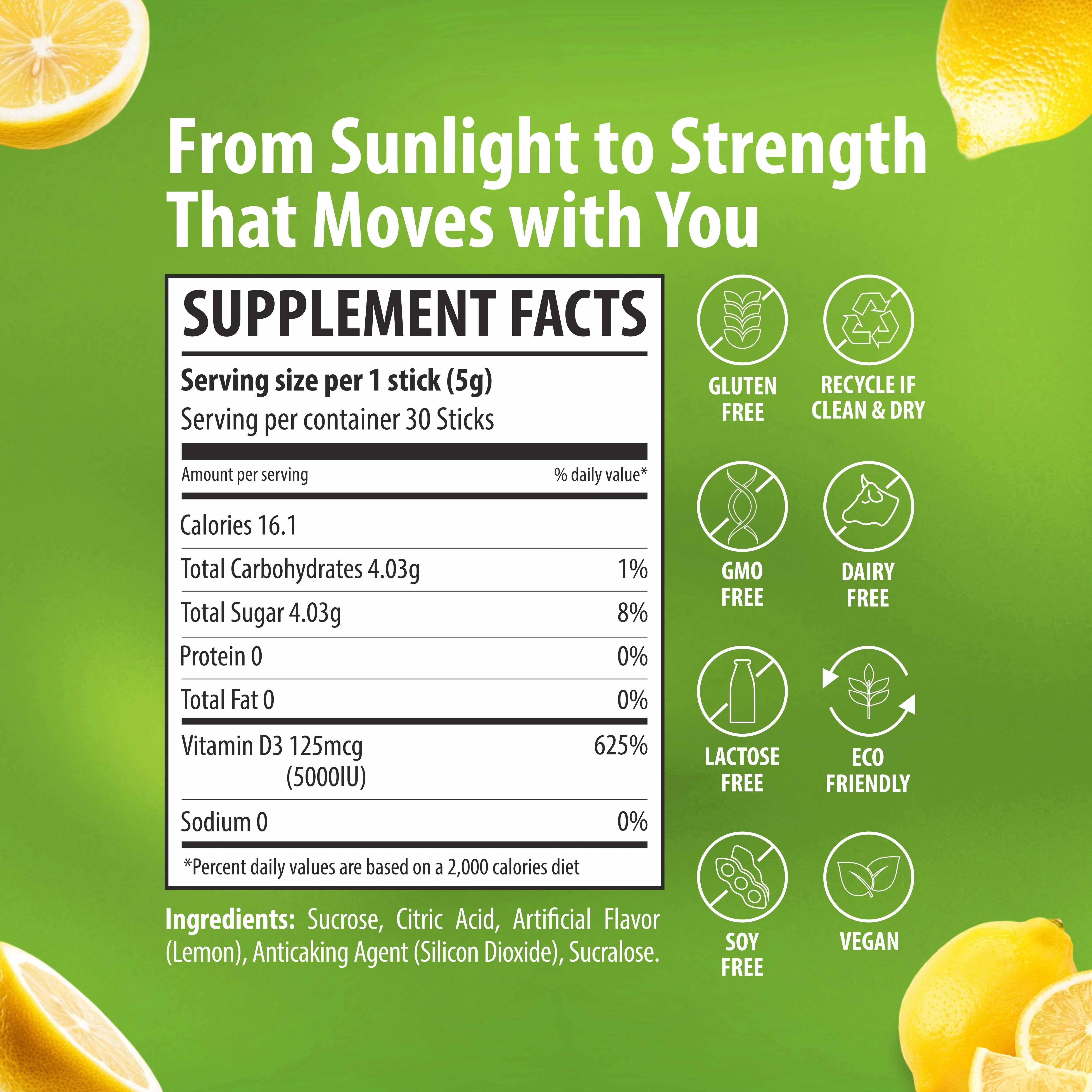 Sainebio Nano Vitamin D3 Powder Lemon Lime Flavour