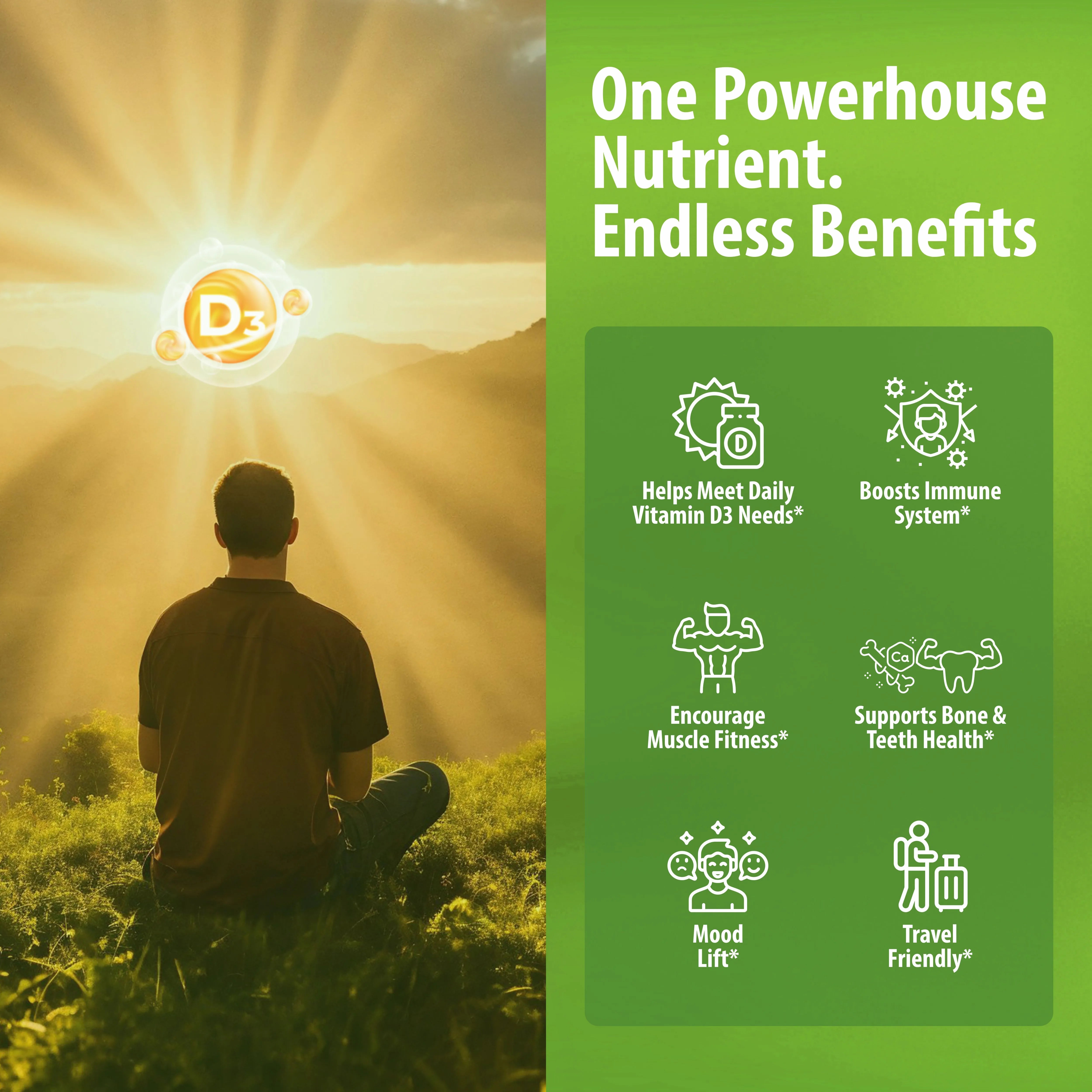 Sainebio Nano Vitamin D3 Powder Lemon Lime Flavour