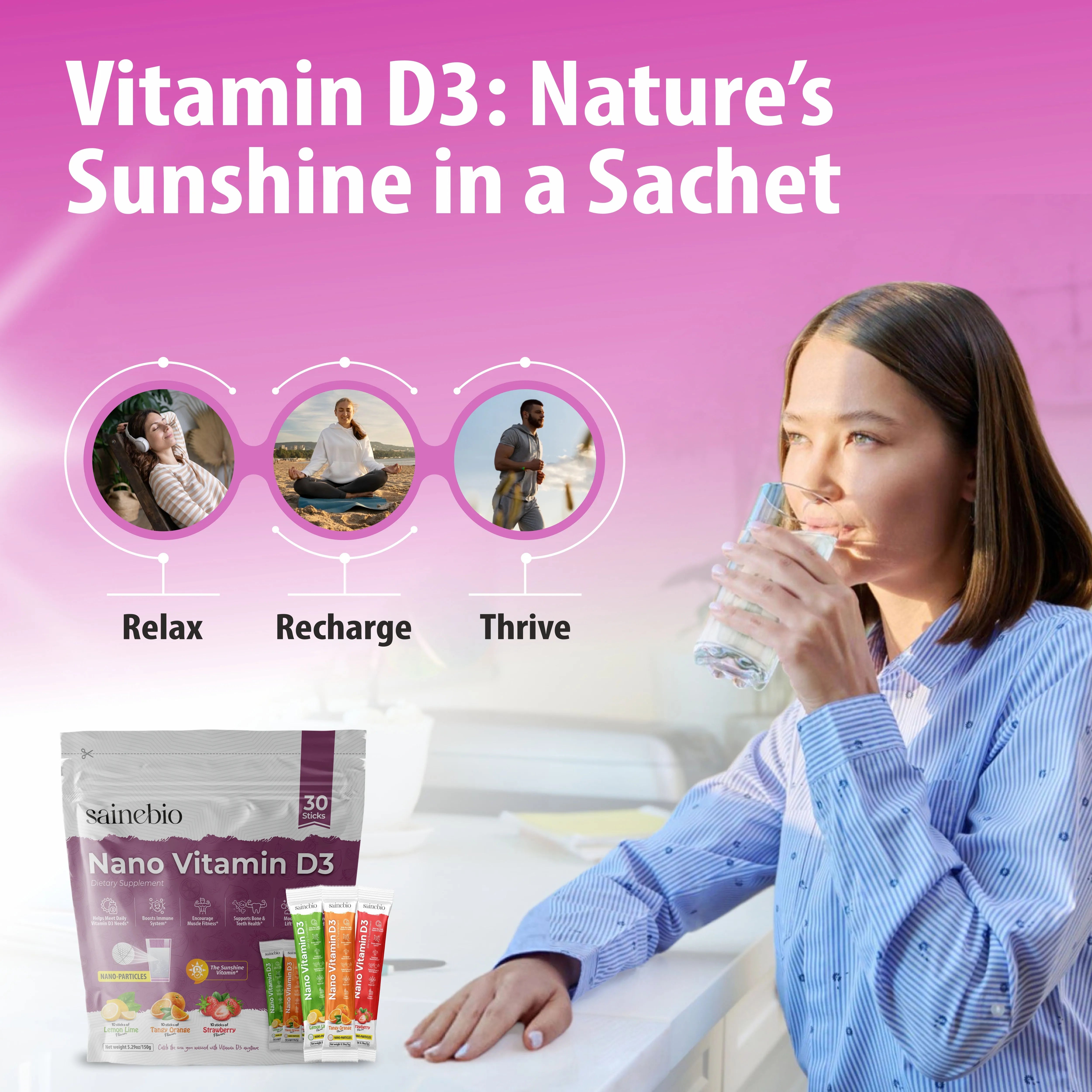 Sainebio Nano Vitamin D3 Powder Mix Flavour