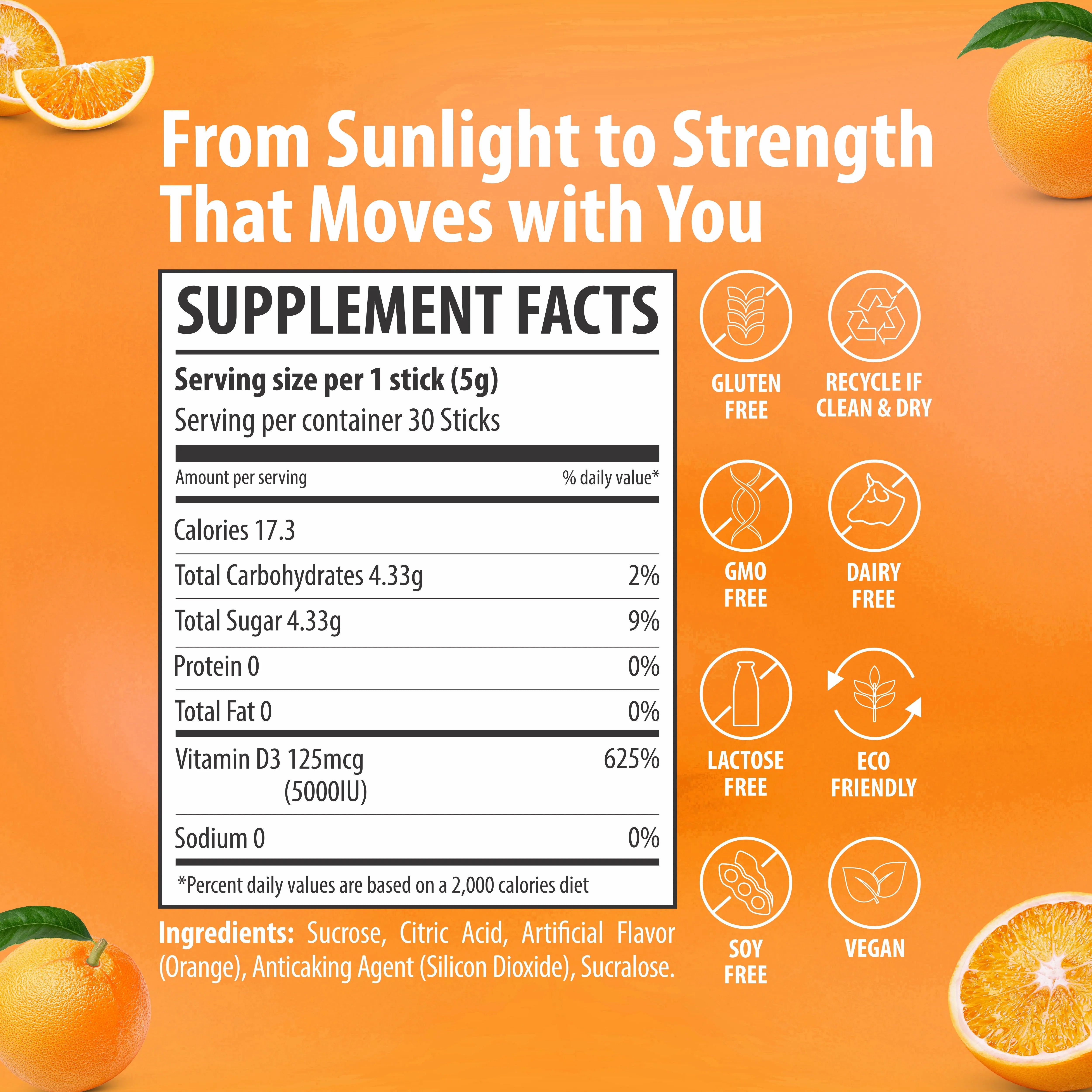 Sainebio Nano Vitamin D3 Powder Tangy Orange Flavour