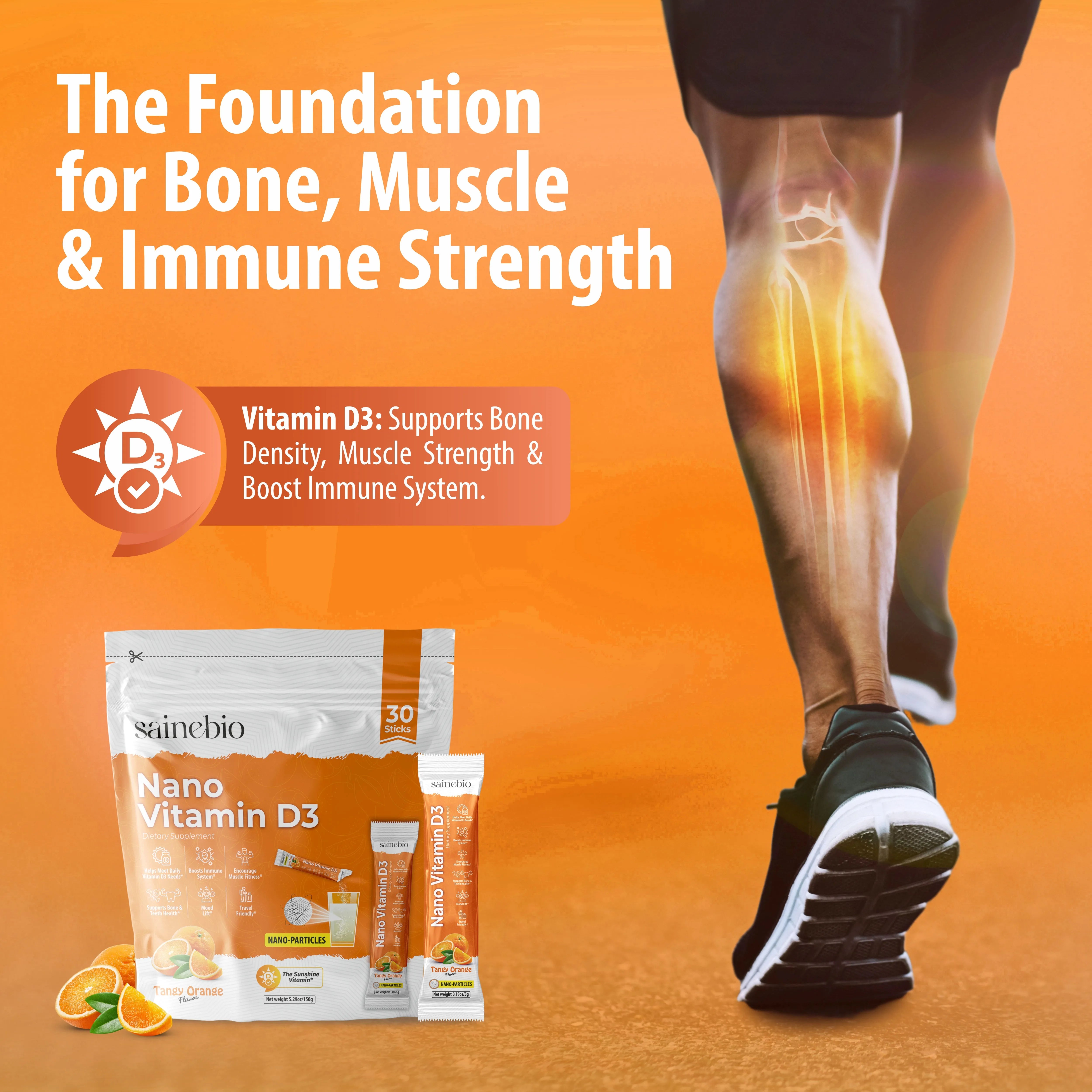 Sainebio Nano Vitamin D3 Powder Tangy Orange Flavour