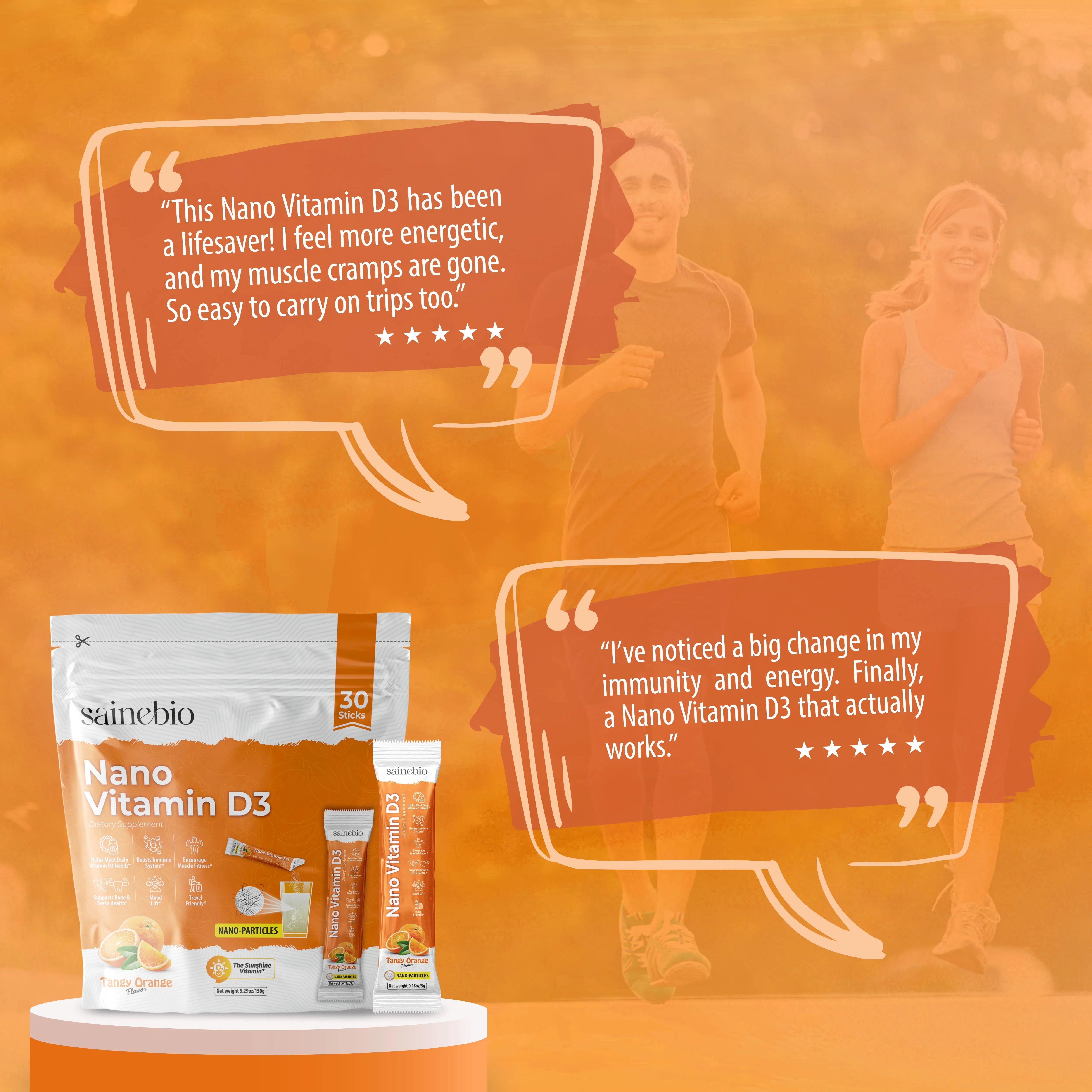 Sainebio Nano Vitamin D3 Powder Tangy Orange Flavour