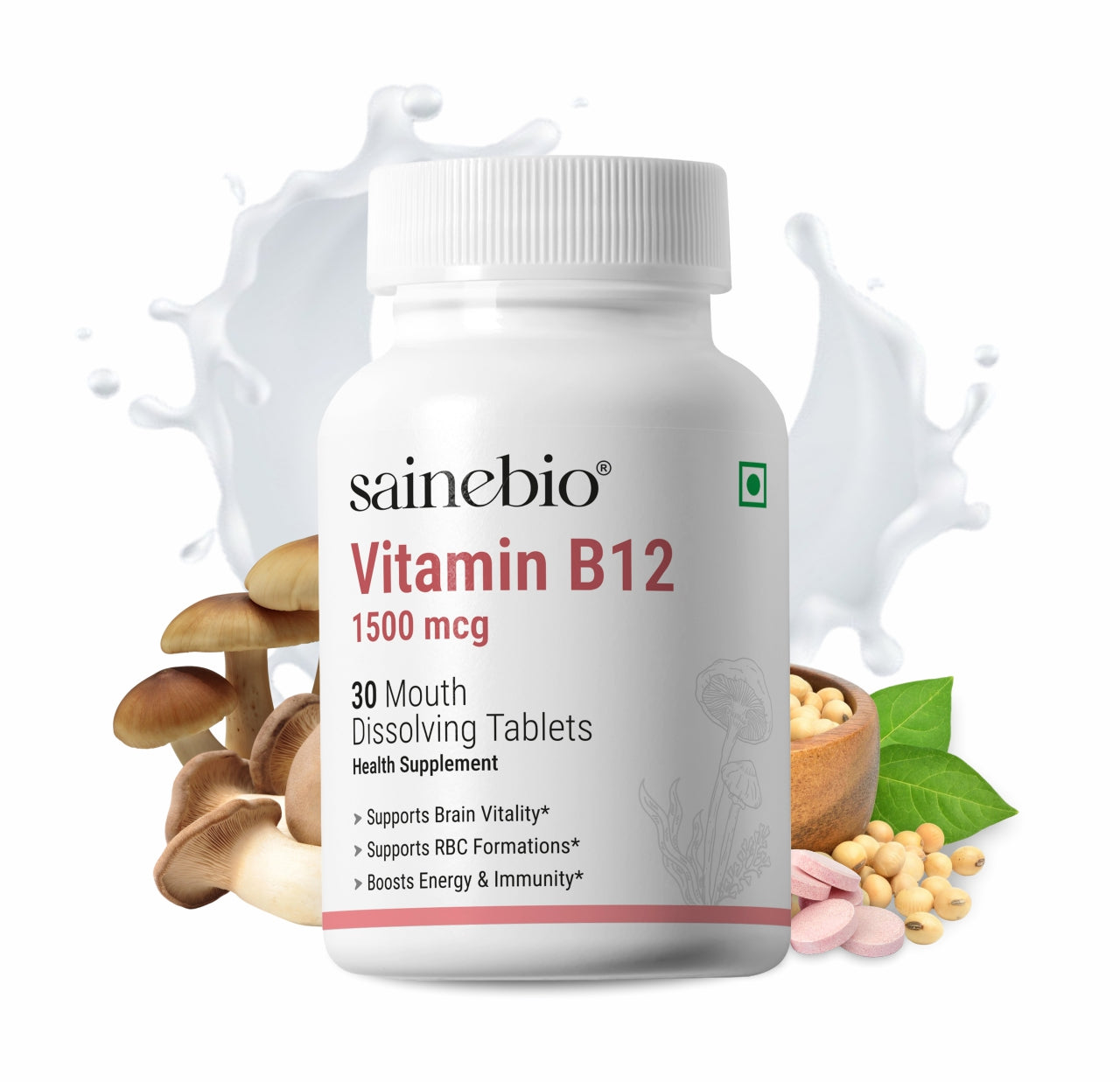 Sainebio Vitamin B12 1500 mcg Tablets – Energy & Supports Focus