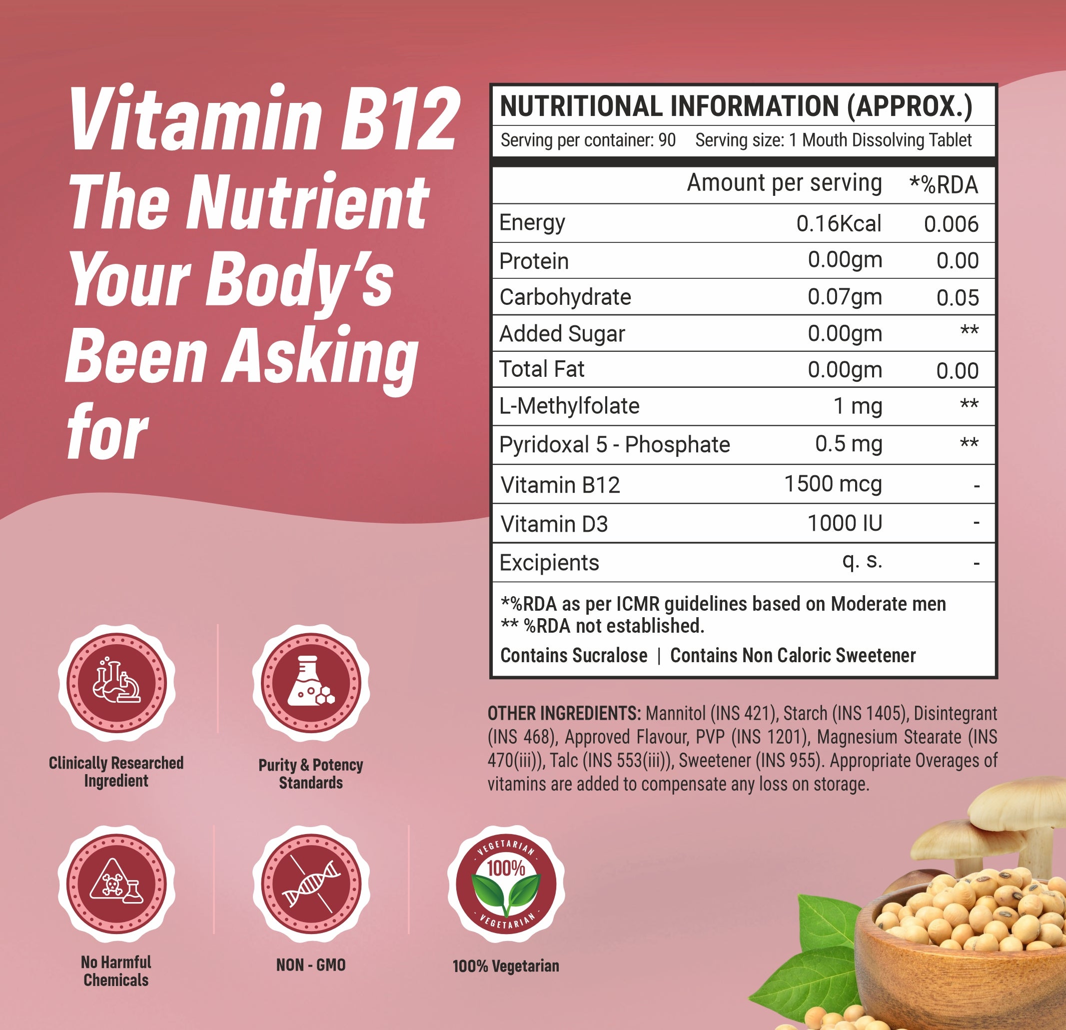 Sainebio Vitamin B12 1500 mcg Tablets – Energy & Nerve Support